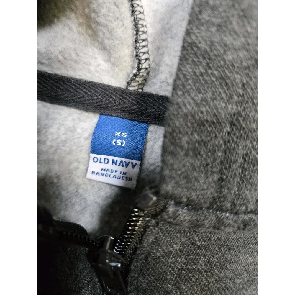Old Navy‎ Boy's Full Zip Hooded Sweatshirt Size XS (5) Charcoal Gray